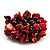 Chunky Burgundy Red Shell And Bead Flex Bracelet - view 4