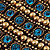Wide Teal Blue Crystal Flex Bracelet (Burn Gold Tone Finish) - 5cm Width - view 6
