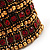 Wide Red Crystal Egyptian Style Flex Bracelet (Burn Gold Tone Finish) - 8cm Width - view 4