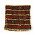 Wide Red Crystal Egyptian Style Flex Bracelet (Burn Gold Tone Finish) - 8cm Width - view 7