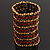 Wide Red Crystal Egyptian Style Flex Bracelet (Burn Gold Tone Finish) - 8cm Width - view 3