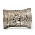 Wide Silver Textured Egyptian Style Cuff Bangle - 10cm Width - view 8