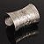 Wide Silver Textured Egyptian Style Cuff Bangle - 10cm Width - view 4
