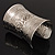 Wide Silver Textured Egyptian Style Cuff Bangle - 10cm Width - view 3