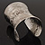 Wide Silver Textured Egyptian Style Cuff Bangle - 10cm Width - view 5