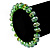 Grass Green Glass Flex Bracelet - 18cm Length