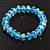 Azure Blue Glass Flex Bracelet - 18cm Length - view 2