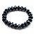 Black Glass Flex Bracelet - 18cm Length