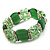 Green Cat Eye Glass Bead Flex Bracelet -18cm Length - view 3
