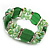 Green Cat Eye Glass Bead Flex Bracelet -18cm Length - view 5