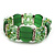 Green Cat Eye Glass Bead Flex Bracelet -18cm Length - view 6