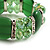 Green Cat Eye Glass Bead Flex Bracelet -18cm Length - view 4