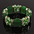 Green Cat Eye Glass Bead Flex Bracelet -18cm Length - view 8