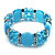 Sky Blue Cat Eye Glass Bead Flex Bracelet -18cm Length - view 3