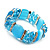 Sky Blue Cat Eye Glass Bead Flex Bracelet -18cm Length - view 7