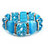 Sky Blue Cat Eye Glass Bead Flex Bracelet -18cm Length - view 8