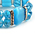 Sky Blue Cat Eye Glass Bead Flex Bracelet -18cm Length - view 5