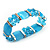 Sky Blue Cat Eye Glass Bead Flex Bracelet -18cm Length - view 6