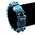 Sky Blue Cat Eye Glass Bead Flex Bracelet -18cm Length - view 2