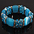 Sky Blue Cat Eye Glass Bead Flex Bracelet -18cm Length - view 4