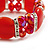 Red Cat Eye Glass Bead Flex Bracelet -18cm Length - view 6