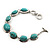 Silver Plated Turquoise Style Link Bracelet With Toggle Clasp -18cm Length - view 10