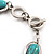 Silver Plated Turquoise Style Link Bracelet With Toggle Clasp -18cm Length - view 4