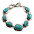 Silver Plated Turquoise Style Link Bracelet With Toggle Clasp -18cm Length