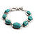 Silver Plated Turquoise Style Link Bracelet With Toggle Clasp -18cm Length - view 11