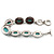 Silver Plated Turquoise Style Link Bracelet With Toggle Clasp -18cm Length - view 5
