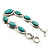 Silver Plated Turquoise Style Link Bracelet With Toggle Clasp -18cm Length - view 7