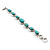 Silver Plated Turquoise Style Link Bracelet With Toggle Clasp -18cm Length - view 12