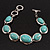 Silver Plated Turquoise Style Link Bracelet With Toggle Clasp -18cm Length - view 13