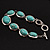 Silver Plated Turquoise Style Link Bracelet With Toggle Clasp -18cm Length - view 3