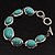 Silver Plated Turquoise Style Link Bracelet With Toggle Clasp -18cm Length - view 2