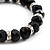 Black Glass Bead With Crystal Rings Flex Bracelet - 19cm Length - view 3