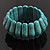 Wide Turquoise Stone Flex Bracelet - 18cm Length - view 2
