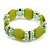 Light Olive Green Cat Eye Glass Bead Flex Bracelet -18cm Length - view 5