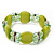 Light Olive Green Cat Eye Glass Bead Flex Bracelet -18cm Length - view 6