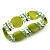 Light Olive Green Cat Eye Glass Bead Flex Bracelet -18cm Length - view 7