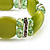 Light Olive Green Cat Eye Glass Bead Flex Bracelet -18cm Length - view 3