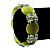Light Olive Green Cat Eye Glass Bead Flex Bracelet -18cm Length - view 2