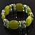 Light Olive Green Cat Eye Glass Bead Flex Bracelet -18cm Length - view 4