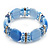 Light Blue Cat Eye Glass Bead Flex Bracelet -18cm Length - view 6