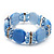 Light Blue Cat Eye Glass Bead Flex Bracelet -18cm Length - view 7