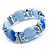 Light Blue Cat Eye Glass Bead Flex Bracelet -18cm Length