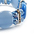 Light Blue Cat Eye Glass Bead Flex Bracelet -18cm Length - view 3
