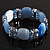 Light Blue Cat Eye Glass Bead Flex Bracelet -18cm Length - view 2