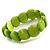 Light Green Cat Eye Glass Bead Flex Bracelet -18cm Length - view 2