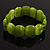 Light Green Cat Eye Glass Bead Flex Bracelet -18cm Length - view 3